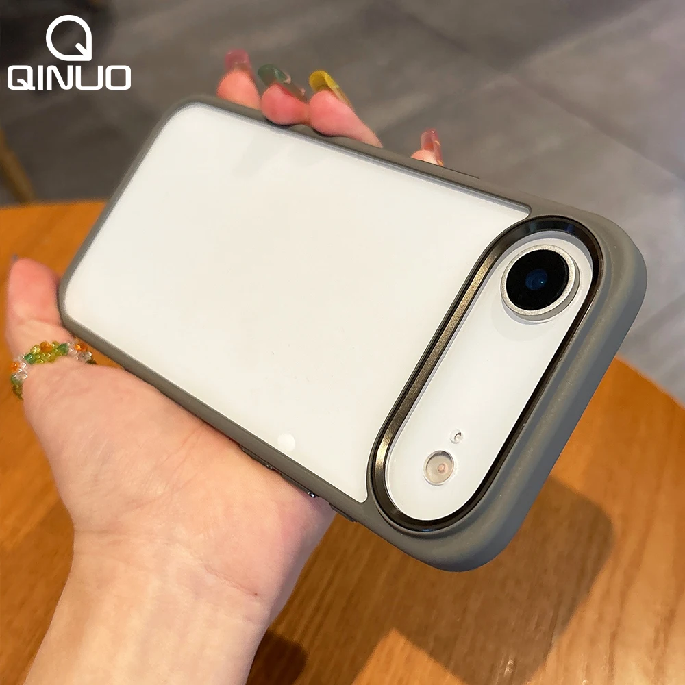Premium Shockproof Transparent Case with Metal Lens Frame