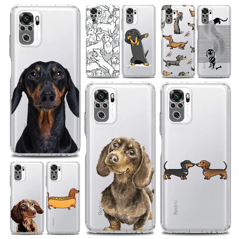 Clear Dachshund Sausage Dog Design Phone Case