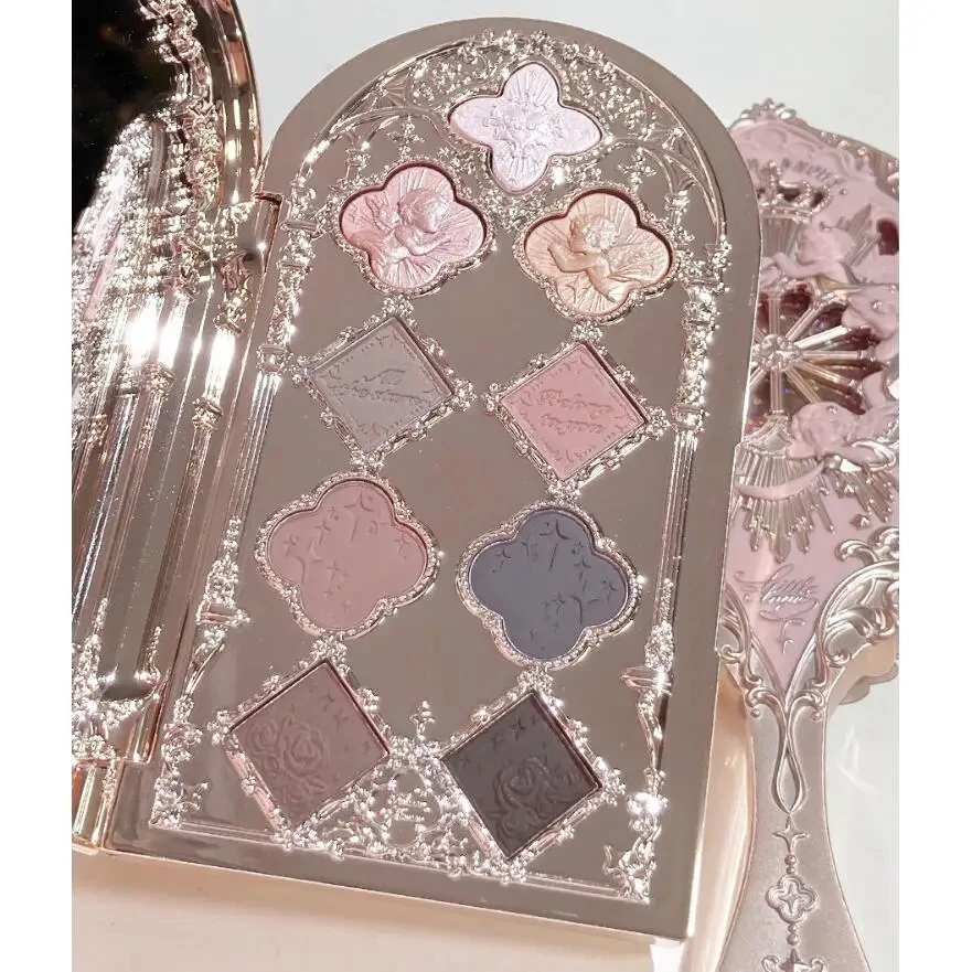 Flower Knows Little Angel Eyeshadow Palette Eye Glitter Make Up Palette Long Lasting 9 Color Eye Shadow For Girl And Women images - 6