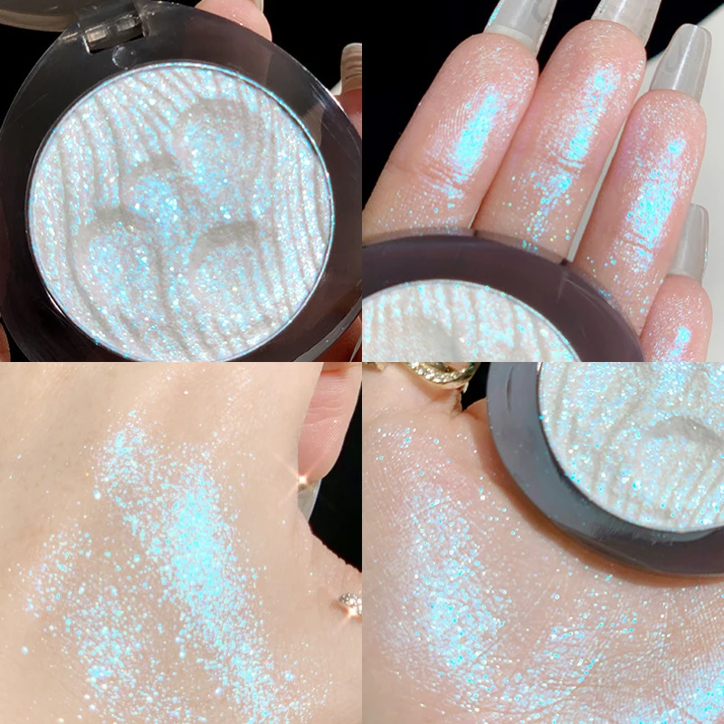4-Color Diamond Highlighter Powder Palette Waterproof High Gloss Glitter Body Highlight Eyeshadow Face Contour Illuminator Makeu