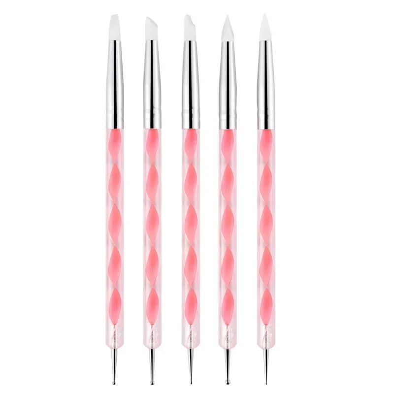 Polymer Clay Tools Pottery Tools Clay Sculpting Tools Pottery Sculpting Tools 5pcs Manicure Pen Stainless Steel Two Head Polymer Clay Tool Silicone Pen Sculpture Tools Dotting Pottery Tool