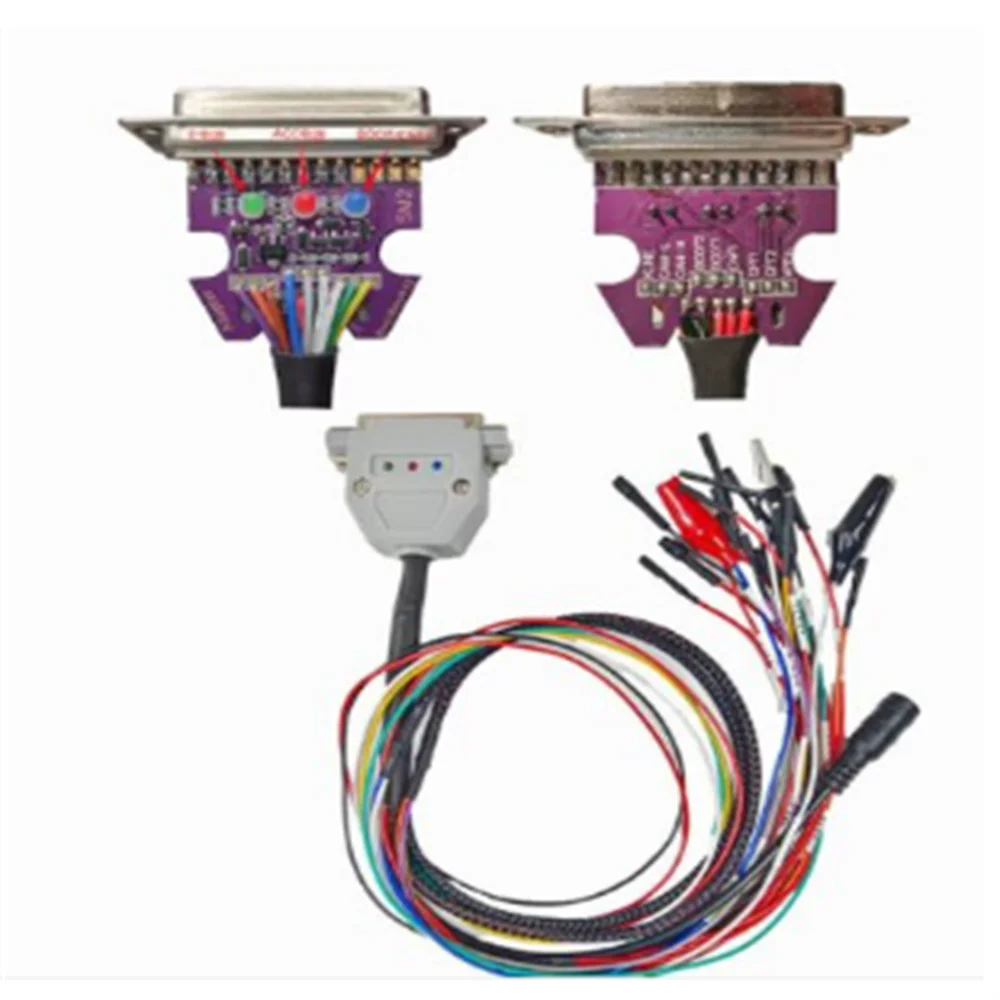 ECU Bench Pinout Cable with 3 LED LIGHTS for PRO J2534 VCI Read and Write ECU BATT VCC KLINE CAN-L CAN-H
