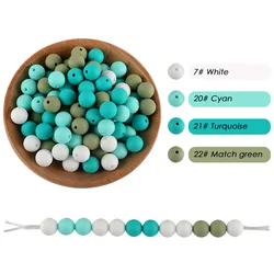 Kovict 50pcs Assorted Silicone Beads for Jewelry Crafting and DIY Accessories (Set 4)