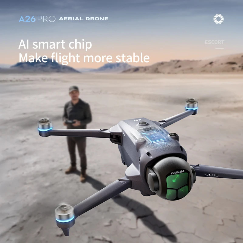 Lenovo A26 Pro Drone 4K HD 8k Тройная камера FPV Бесщеточный двигатель Предотвращение препятствий Складной RC Quadcopter Профессиональная антенна thumbnail 5
