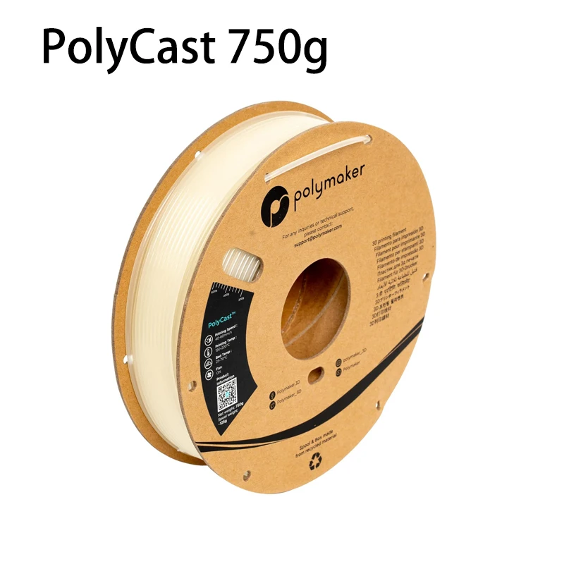 폴리메이커 폴리캐스트 필라멘트 1.75mm, 인베스트먼트 캐스팅용 0.75kg, 3D 프린팅 필라멘트, 로스트 왁스 인베스트먼트 캐스팅용