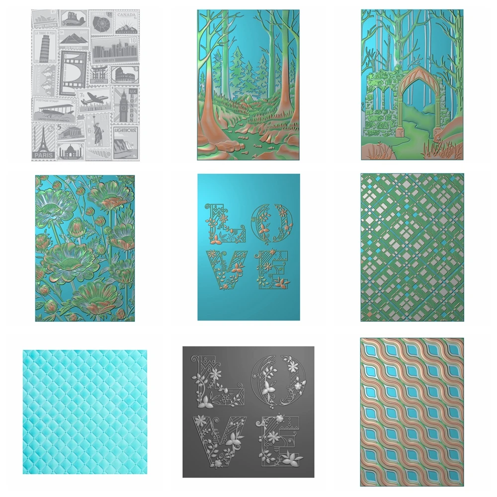 Plastic Embossing Folder Embossing Folder Contemporary Waves 3D Embossing Folder Air Mail Background Patterns Templates For DIY Scrapbooking Paper Crafting Card Making