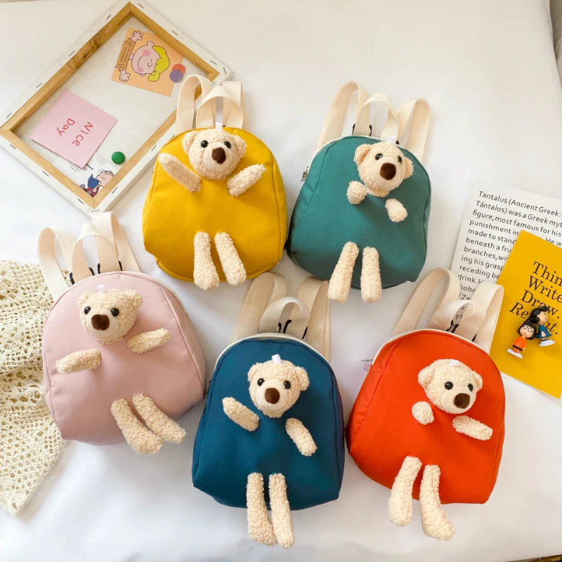 

Personalised Children's Bear Backpack Cartoon School Bag Plush Bear Bag Toddler School Bag Animal Bag Gifts for Boys and Girls