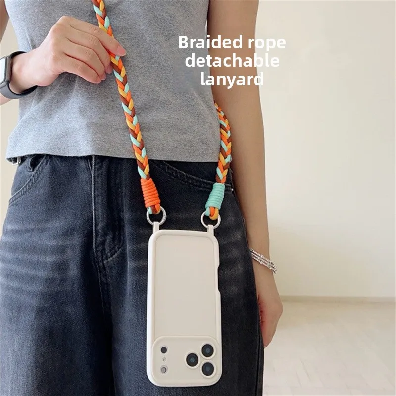 Crossbody Lanyard Phone Case with TPU Soft Silicone Cover and Cord Rope Necklace Strap