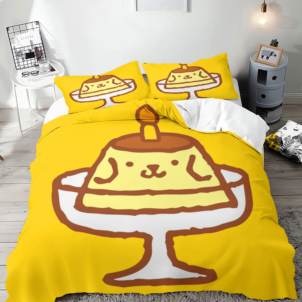 Sanrio Pom Pom Purin Bedding Sets Cartoon Dog Comforter Cover Bed Cover Duvet Cover Pillow Case 2-3 Pieces Sets Bedroom Decor 5