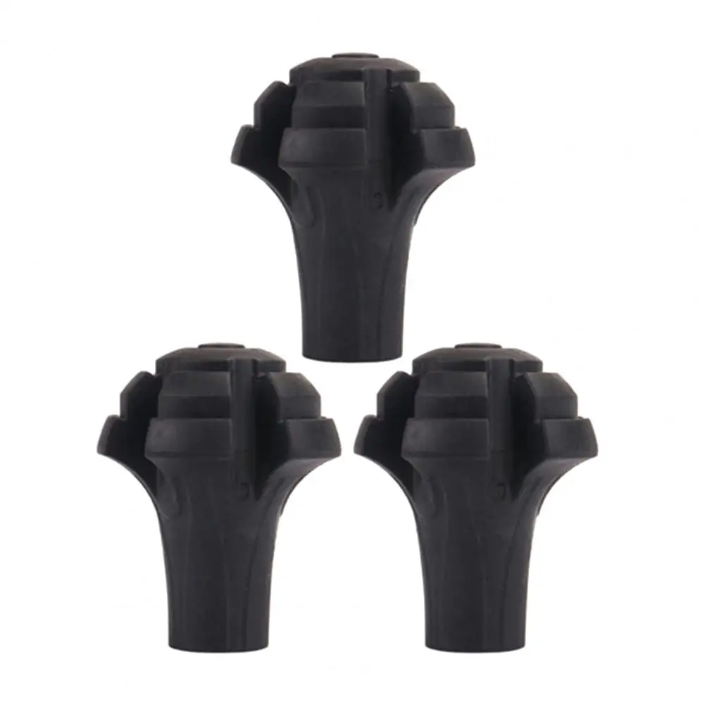 Pole Rubber Tip 3Pcs Nordic Walk Stick Cane Climb Replacement Alpenstock Outdoor Camp Hike Protector Cap Tip Trekking Pole Trekking Pole Tip Protectors