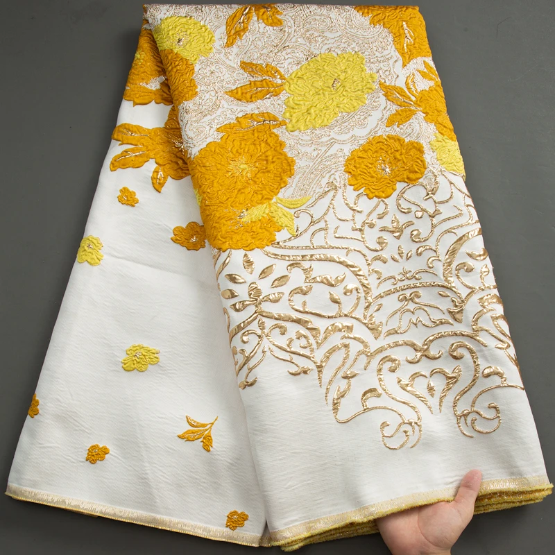 

High Quality African Brocade Jacquard Lace Fabric Nigerian French Jaquard Lace Fabric For Elegant Wedding Party Dressses A3395