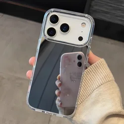 Premium Plating Acrylic Makeup Mirror Phone Case - High - Quality Shockproof Cover - iPhone 15 Plus (Silvery)