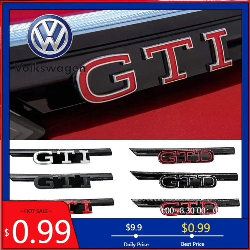 폭스바겐 2026 핫 3D ABS 자동차 전면 그릴 엠블럼 배지 (폭스바겐 골프 8 MK8 R라인 GTI GTD GTE 로고 폴로용)