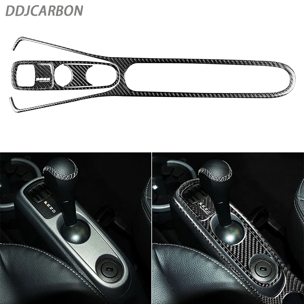 

For Benz Smart Fortwo 2011-2015 Carbon Fiber Central Armrest Gear Shift Panel Suits Trim Cover Car Interiors Accessories Sticker