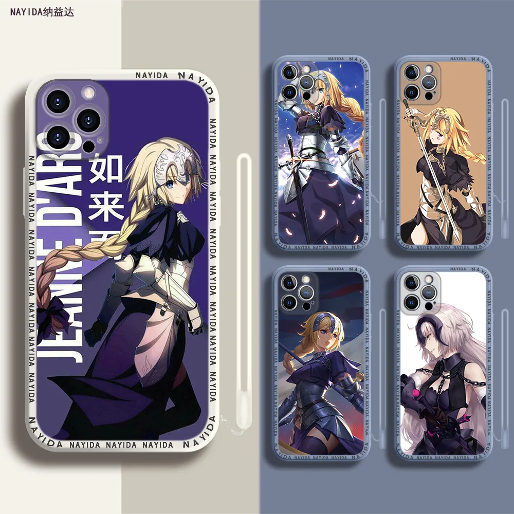 

Phone Case For iPhone 14 13 11 12 Mini Pro Max XS XR X Soft Silicone TPU Cover Jeanne D'Arc Fate Apocrypha Anime