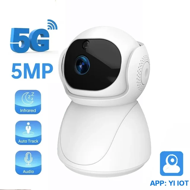 YI-cámara de seguridad IOT 5G, 2,4G, 5MP, Wifi, PTZ, IR, visión nocturna,  Audio bidireccional, seguimiento automático, Monitor de bebé, compatible  con Alexa y Google