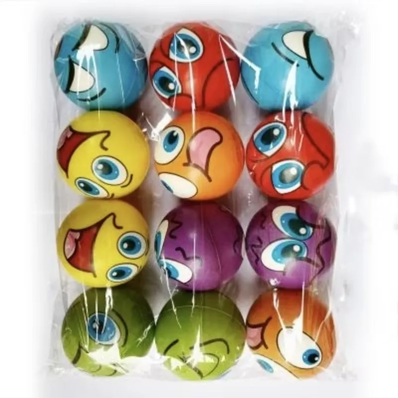 Expression Soft Balls Funny Sponge Stress Ball Squeeze Smile Face Grimace PU Foam for Kids Soothing toy wrist movement Toy Balls 5