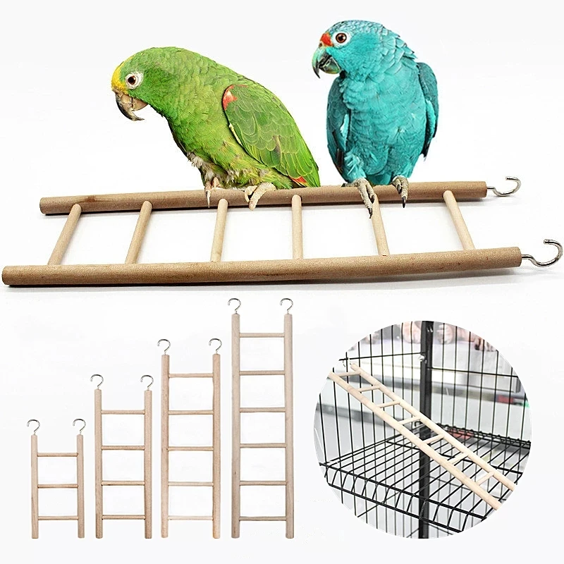 SwingWoodenClimbingLadderBirdLaddersParrotToysScratcherHamstersToyHandCraftBirdcage