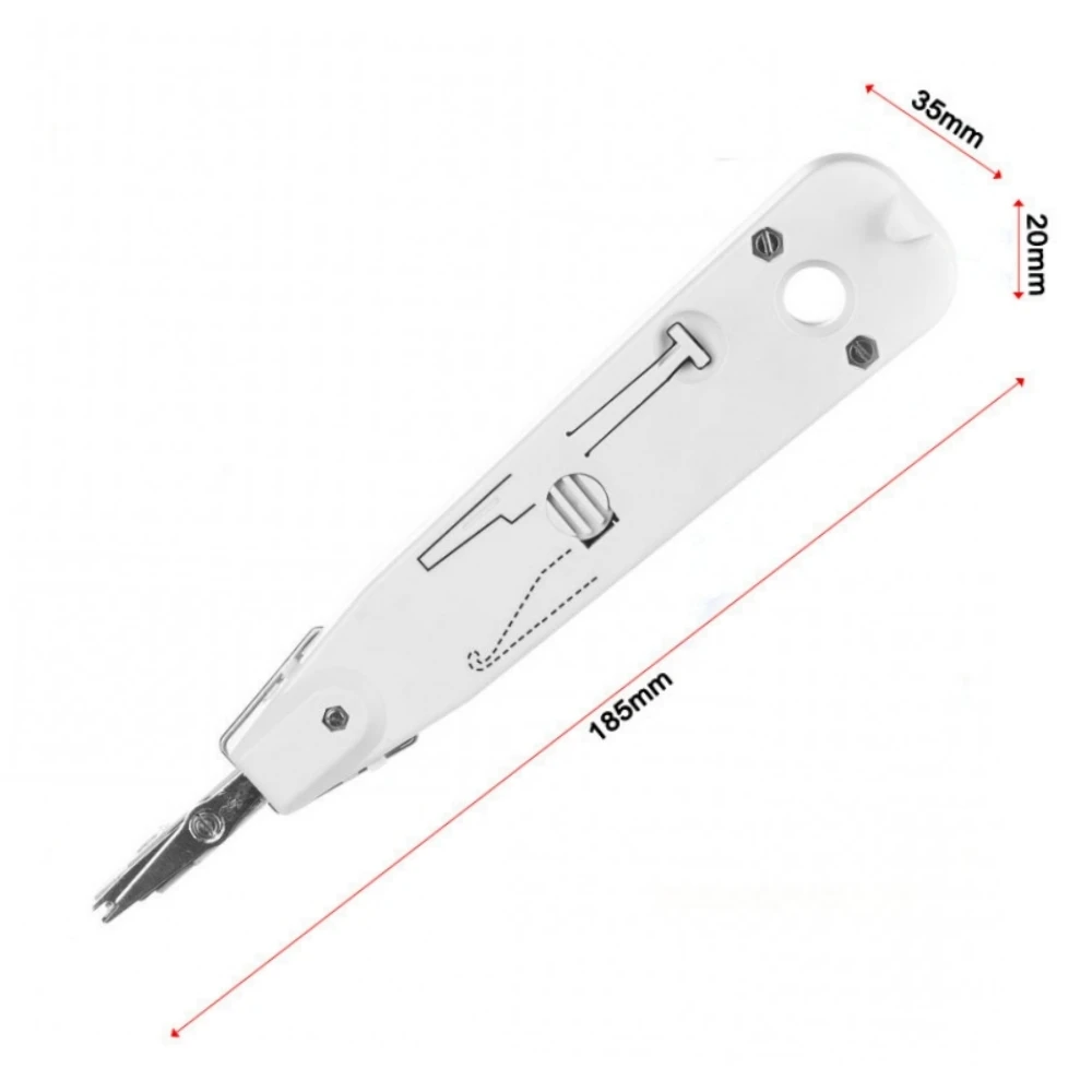 Professional Portable Multi-functional Knife Crimper Punch-Down Impact Tool with Sensor for Network Telecom Telephone Wire 18 CM