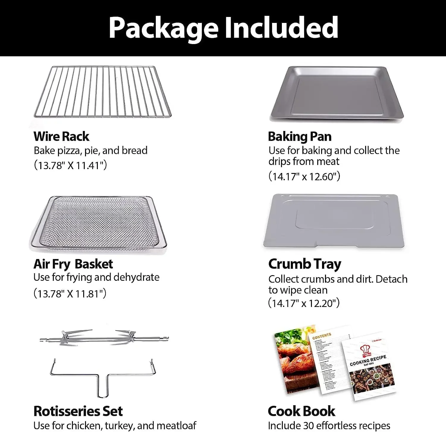 Large Air Fryer, 19-In-1 Air Fryer Toaster Oven Combo with Rotisserie and Dehydrator, Digital Convection Oven Countertop Airfrye 6