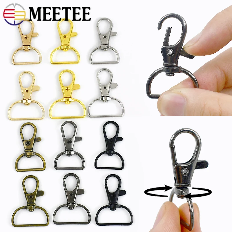 10/30/50Pcs 20mm/25mm 금속 랍스터 Clasps 가방 스트랩 회전 트리거 버클 DIY 클립 스냅 후크 웨빙 걸이 키 체인 후크