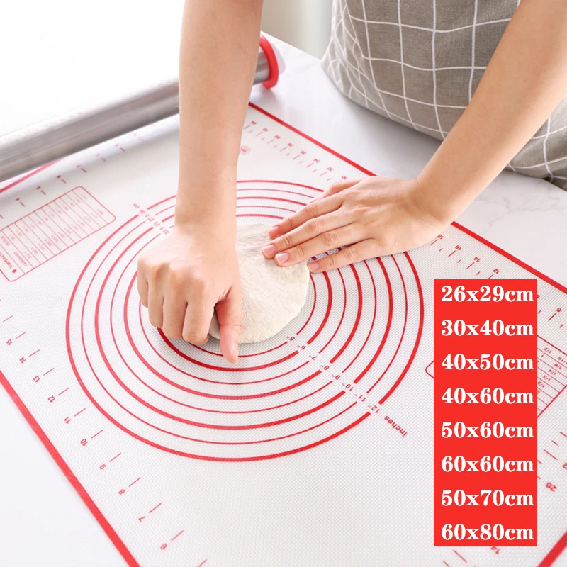 Silicone Baking Mat Rolling Kneading Pad Pastry Tools Crepes Pizza Dough Non-Stick Kitchen Silicone Mat silicone baking mat