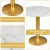 Round Modern Dinning Table Bistro Table Tulip Table with Faux Marble top,Easy Assemble,Sturdy Metal Frame Diameter 30in*H28.54in 4