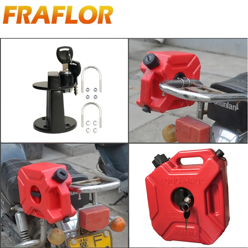 New Bracket Lock Fastener With Key for 3L 5L Fuel Tank Mount Clamp Petrol Can Jerry Cans Holder for Motorcycle Spare Oil Tanks