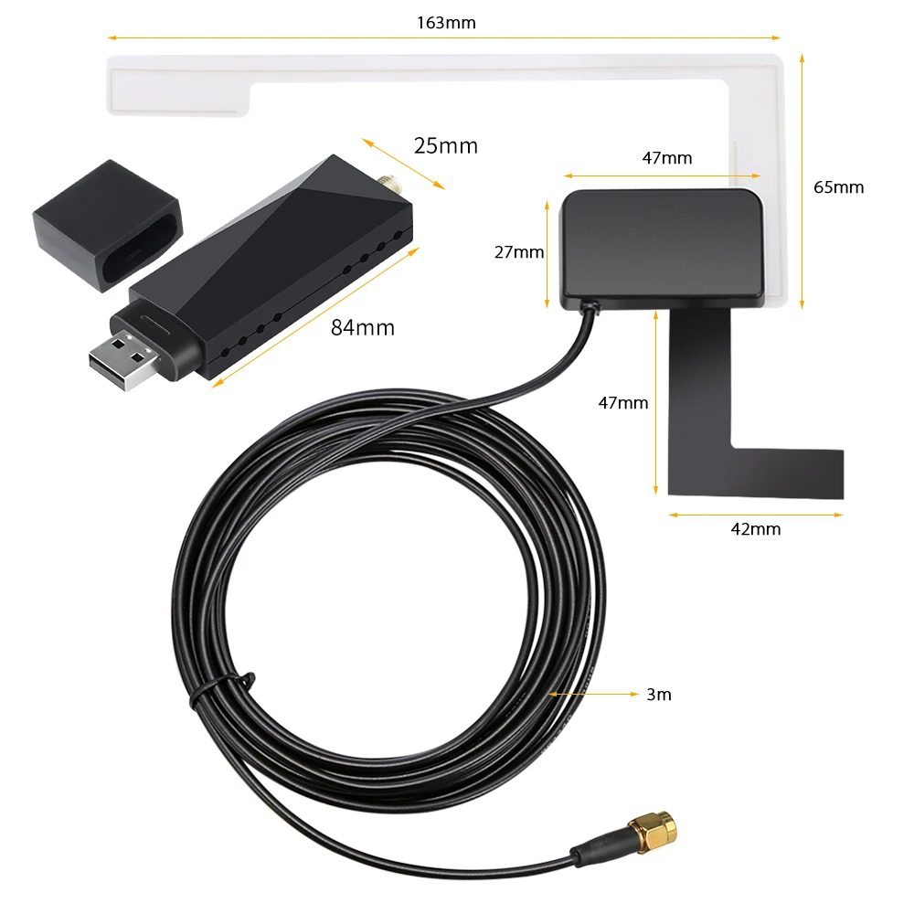 Car Radio Tuner Receiver USB Stick DAB Box For Android Include Antenna USB Dongle Digital Audio Broadcasting Network Radio