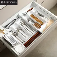 SHIMOYAMA Cutlery Storage Tray Retractable Kitchen Drawer Tableware Storage Box Spoon Knife Fork Separation Organizer Container 1