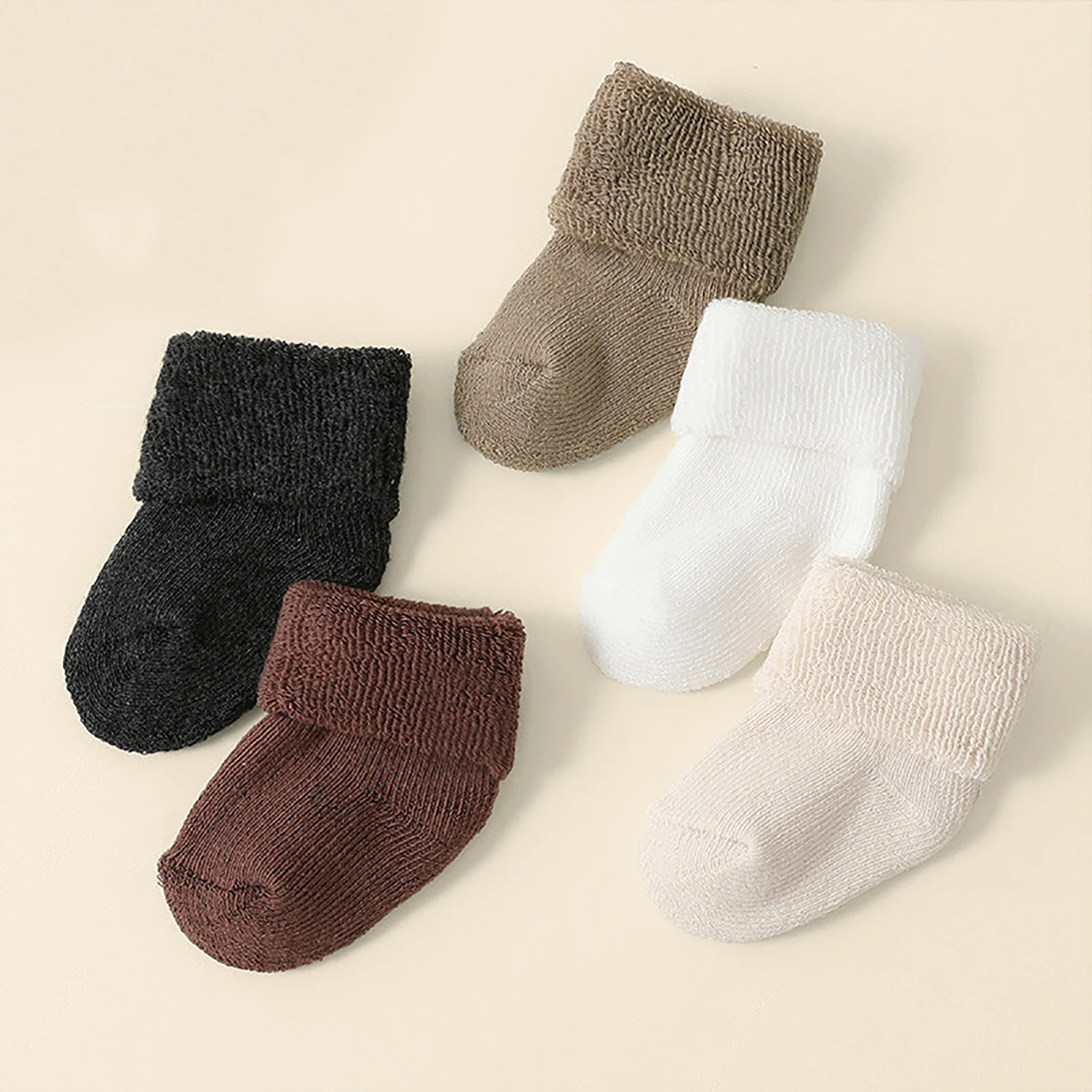 5 Pairs Baby Socks Autumn Winter Fleece-Lined Thick Children'S Indoor Toddler Kids Socks Boys Girls Baby Socks