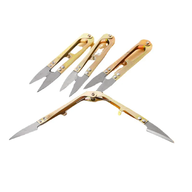 1Pcs New Useful Stainless Steel Stitch U-Shape Use Scissors Cut Fishing Line Trimming Nipper Essential Cross Accessories 5