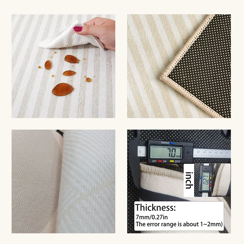 Beige Round Large Size Carpet Cream Style Bedroom Carpets Minimalist Lines Home Dedicated Rug Stripe Design Luxury Rugs Alfombra - Image 6