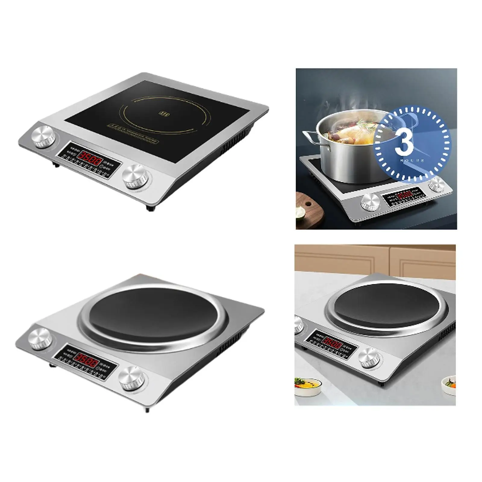 Electric Hot Plate for Cooking Easy to Clean Countertop Single Burner Cookware Electric Cooktop for Camp Home Picnic Office Dorm 3