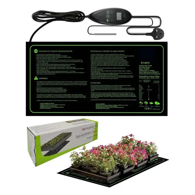 Üvegházhatású Palánta Fűtés Szőnyeg Vízálló Növényi Vetőmag Csírázás Szaporodás Klónindító Kezdő Pad Kerti 25*50 Cm/50*Cm - Image 6