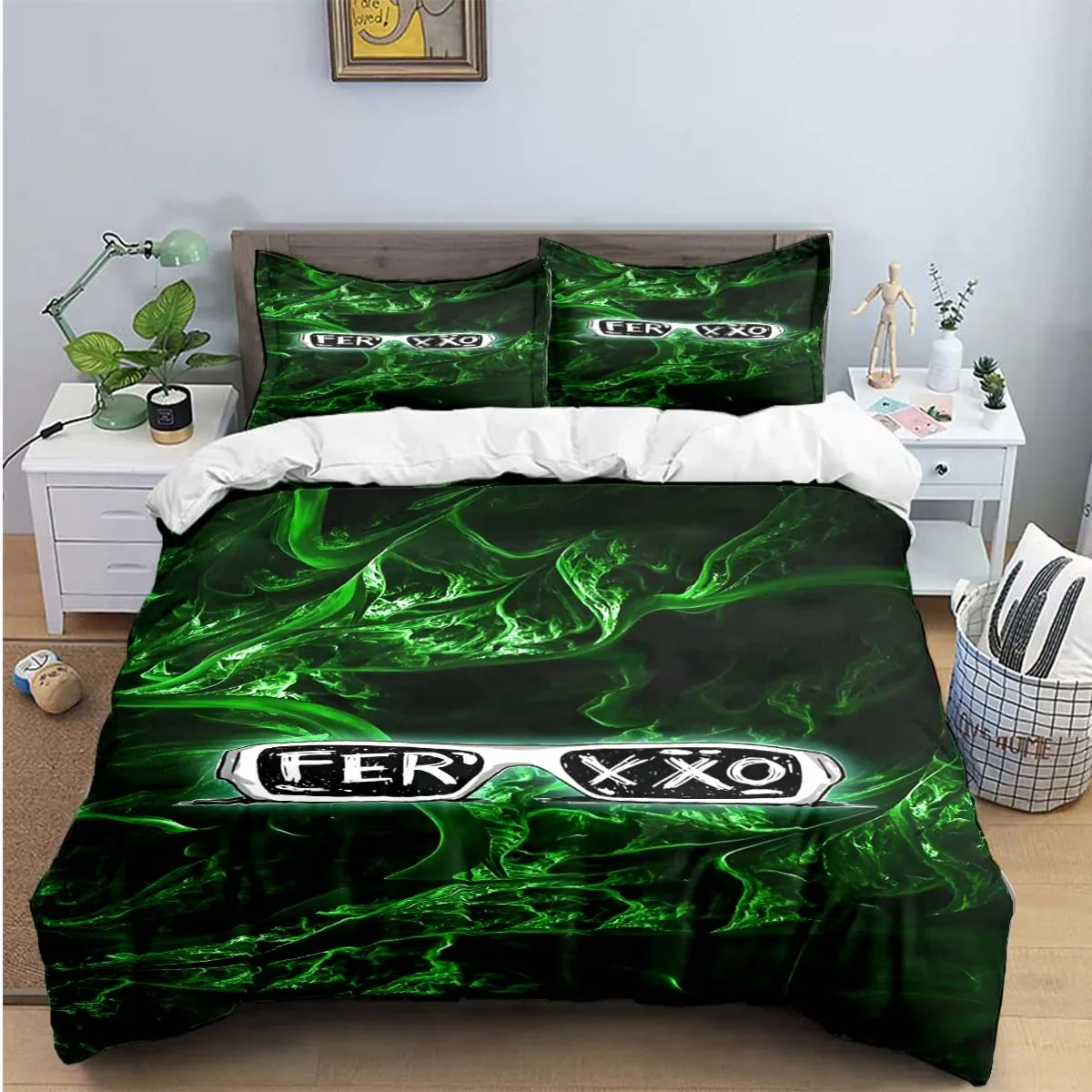 Fashion Pop Singer Ferxxo Feid Print Bedding Sets Bed Supplies Set Duvet Cover Bed Comforter Set Bedding Set Luxury BirthdayGift 4