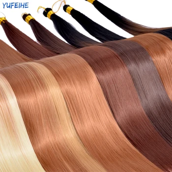 26 Inch Bone Straight Braiding Hair Synthetic Crochet Braids Hair Extensions Silky Pre Stretched Box Braids Hair Ombre Black 1