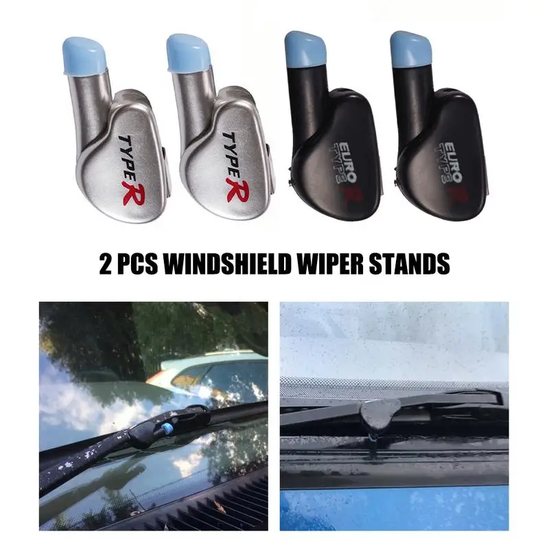 Car Windshield Wiper Stand 2PCs Set Car Shield Shaped Top Height Device Wiper Blade Stand