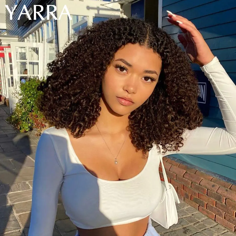 YARRA Brazilian Afro Kinky Curly Human Hair Bundles 4b 4c Afro Kinky Bulk Human Hair Weave Bundle Deal Hair Extensions Wholesale