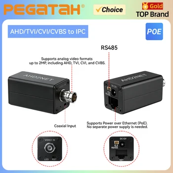 Convertitore da CVBS/TVI/AHD/CVI a Telecamera IP 1080P Full HD, ONVIF, RJ45, Alimentazione POE, per NVR, Encoder Video per Aggiornamento Videosorveglianza Analogica