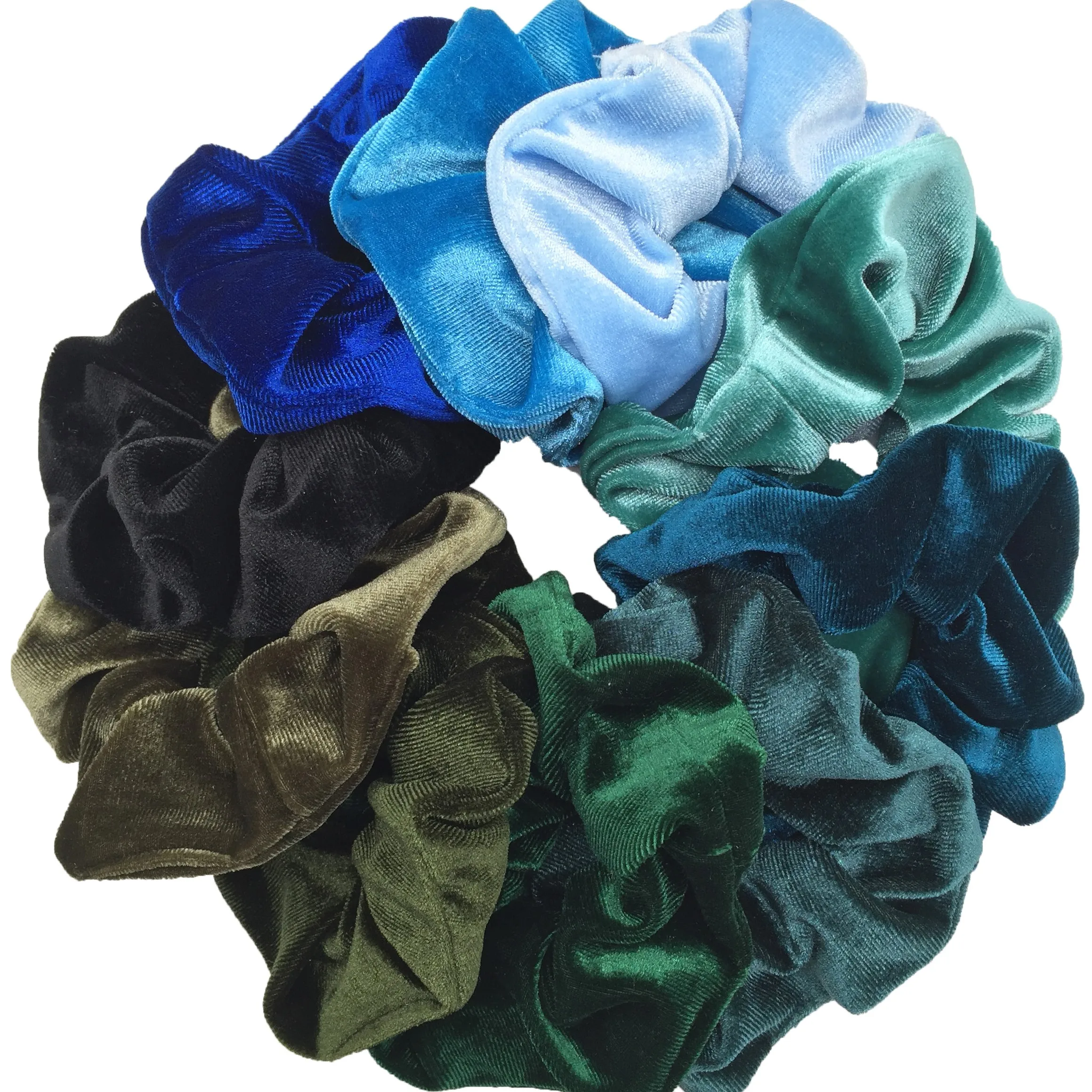 Velvet and Tie Dye Scrunchies Hair Accessories Set