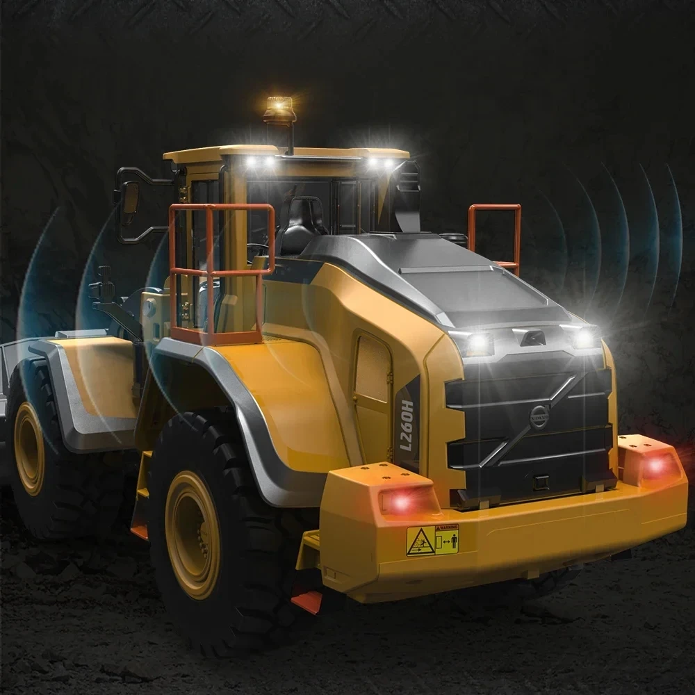 L260H 1/16 Scale RC Loader DoubleE E592 Electric Loader Sound Light Remote Control Car Construction Truck Boys Toy TH23665 4