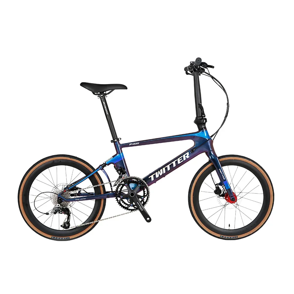 

TWITTER new full color F451bicycle 4700-20Speed Hybrid Disc Brake carbon fiber folding bicycle biking specialized bike bicicleta