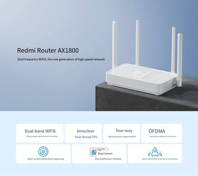 Xiaomi Redmi Router AX3000 Wifi 6 Mesh Gigabit 2.4G5.0GHz Dual-Band  Wireless Dual-core Wifi Repeater 256M Memory Home Amplifi