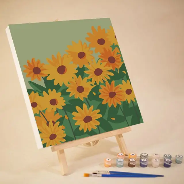 Cadre peinture par numéros Kit abstrait coucher de soleil paysage moderne dessin coloriage peinture à la main par numéros peinture acrylique décor à la maison 2