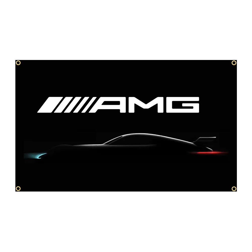 AMs GT 자동차 플래그 폴리에스터 인쇄 레이싱 자동 배너 차고 또는 야외 장식 태피스트리, 90x150cm