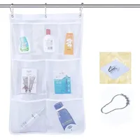 Mesh Hanging Caddy Organizer with Pockets Shower Hanging Organizer Storage Pockets Bathroom Hanger Organizer Bath Toy Holder 1