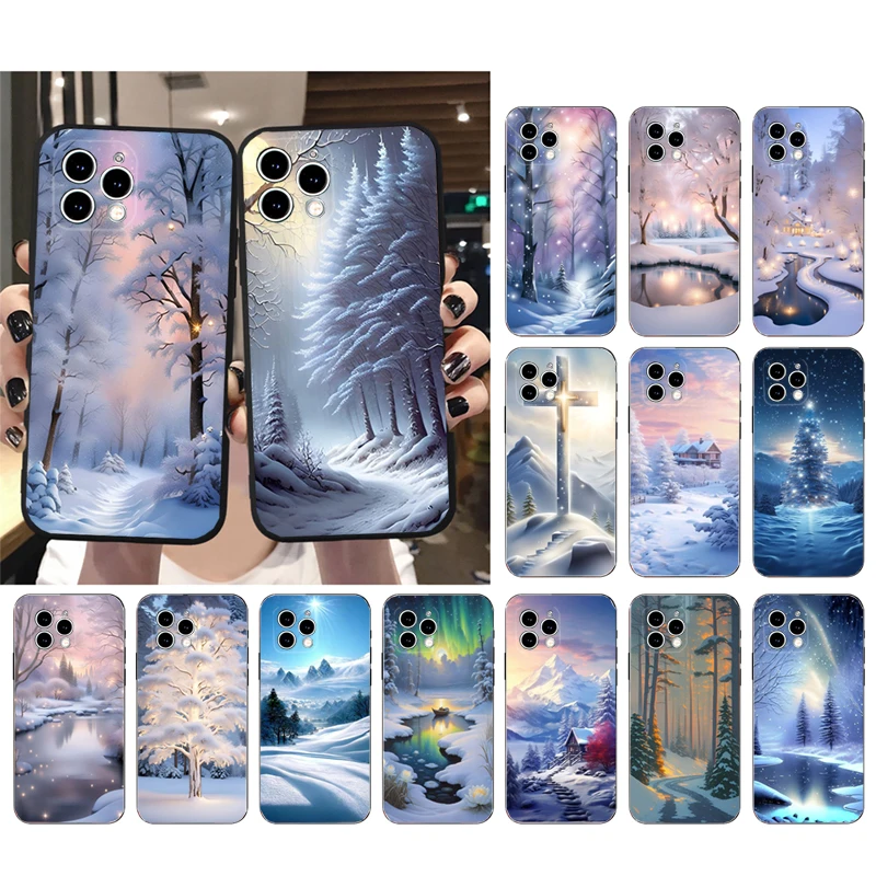 

Winter Snow Sceneary Phone Case For iphone 15 14 Pro Max 13 12 11 Pro Max XSMax XR 12 13 mini 14 Plus