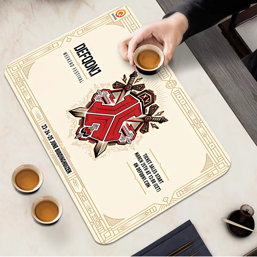 Modern Fashion Defqon1 Music Kitchen Draining Mat Tableware Pad Coffee Dish Drying Mat Placemat Bathroom Kitchen Drain Pad 2