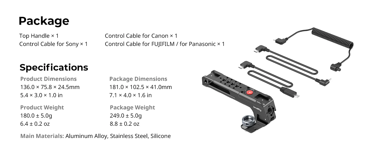 Top Handle with Rec Trigger for Sony A7R V/A7R IV/A7R III/A7IV/A7 III/A7S III/FX